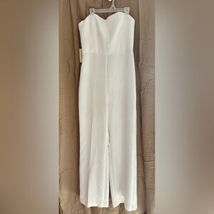 Wilfred Artizia Ellerie Bridal Light Brich White Strapless Jumpsuit 8 Medium